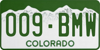 CO license plate 009BMW