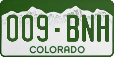CO license plate 009BNH
