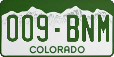 CO license plate 009BNM