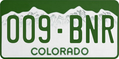 CO license plate 009BNR