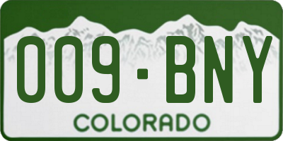 CO license plate 009BNY