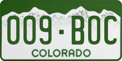 CO license plate 009BOC