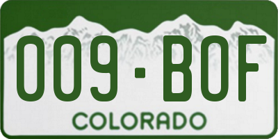 CO license plate 009BOF