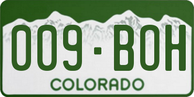 CO license plate 009BOH