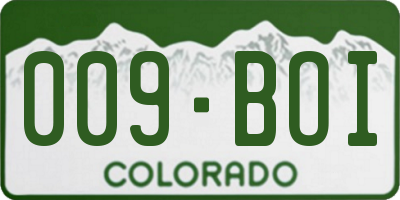 CO license plate 009BOI