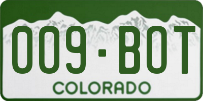 CO license plate 009BOT