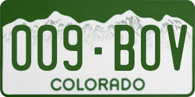 CO license plate 009BOV