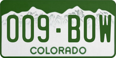 CO license plate 009BOW