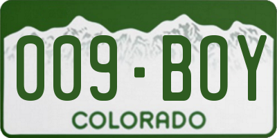 CO license plate 009BOY