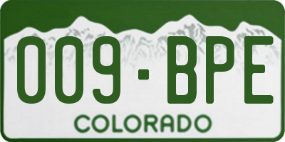 CO license plate 009BPE