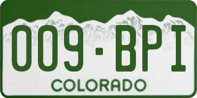 CO license plate 009BPI