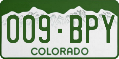 CO license plate 009BPY