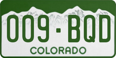 CO license plate 009BQD