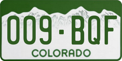 CO license plate 009BQF