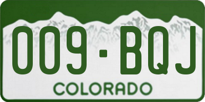 CO license plate 009BQJ