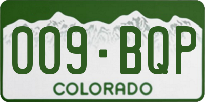 CO license plate 009BQP