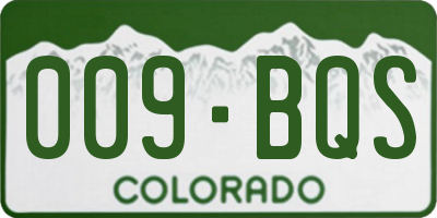 CO license plate 009BQS