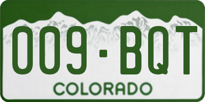 CO license plate 009BQT