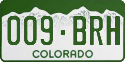CO license plate 009BRH
