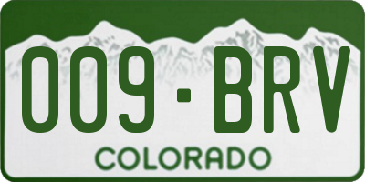 CO license plate 009BRV