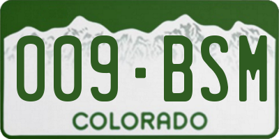 CO license plate 009BSM