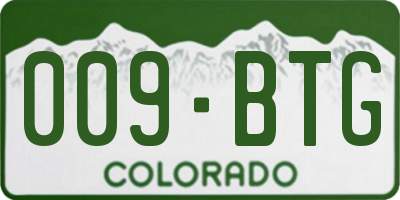 CO license plate 009BTG