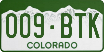 CO license plate 009BTK