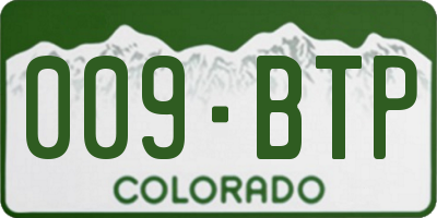 CO license plate 009BTP
