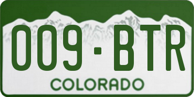 CO license plate 009BTR