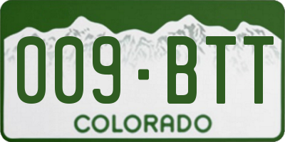CO license plate 009BTT