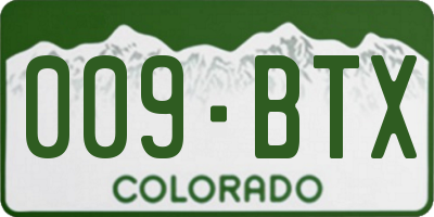 CO license plate 009BTX