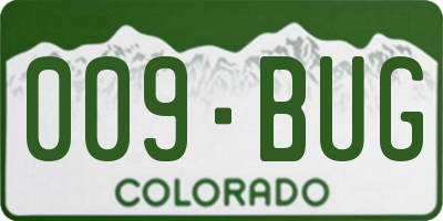 CO license plate 009BUG