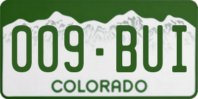 CO license plate 009BUI