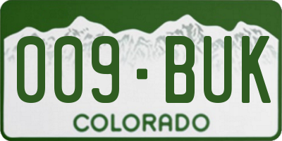 CO license plate 009BUK