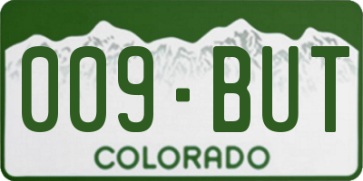 CO license plate 009BUT