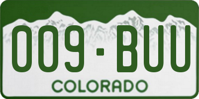 CO license plate 009BUU