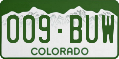 CO license plate 009BUW
