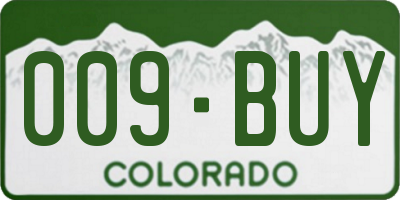 CO license plate 009BUY