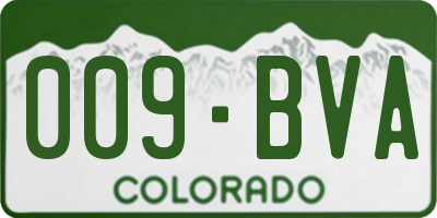 CO license plate 009BVA