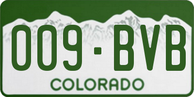 CO license plate 009BVB