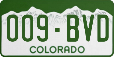 CO license plate 009BVD