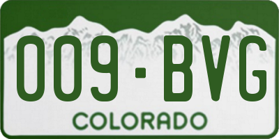 CO license plate 009BVG