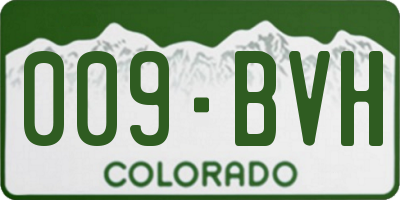 CO license plate 009BVH