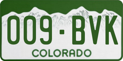 CO license plate 009BVK