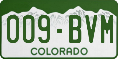 CO license plate 009BVM