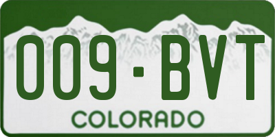 CO license plate 009BVT