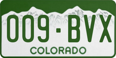 CO license plate 009BVX