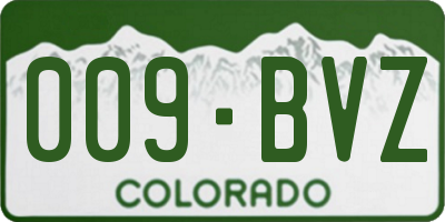 CO license plate 009BVZ