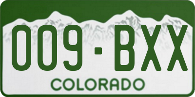 CO license plate 009BXX