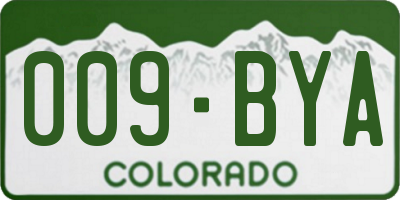 CO license plate 009BYA